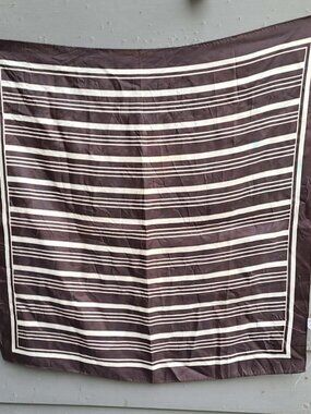 Vintage Brown White Acetate Scarf made in Japan